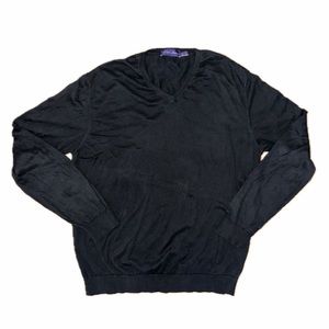 Ralph Lauren Purple Label V-Neck Cotton Sweater